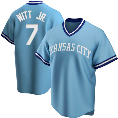 Light Blue Bobby Witt Jr. Youth Kansas City Royals Road Cooperstown Collection Jersey - Replica
