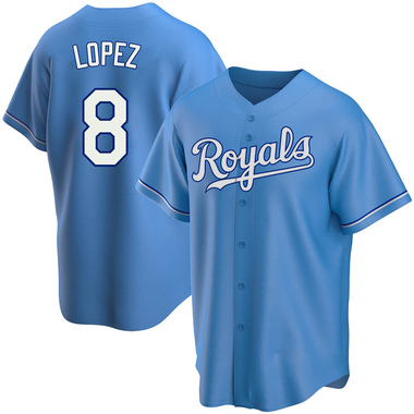 Light Blue Nicky Lopez Men's Kansas City Royals Alternate Jersey - Replica Big Tall