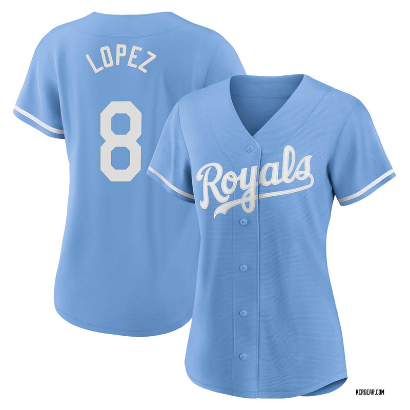 Light Blue Nicky Lopez Women's Kansas City Royals 2022 Alternate Jersey - Replica Plus Size