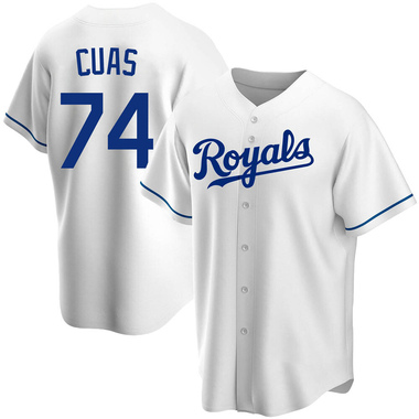 White Jose Cuas Men's Kansas City Royals Home Jersey - Replica Big Tall